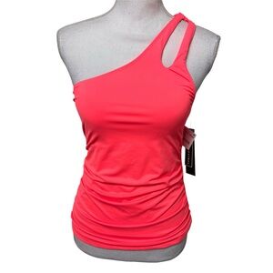 LA BLANCA ISLAND GODDESS RUCHED ONE-SHOULDER SWIMMING TANKINI SIZE 10 NWT